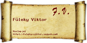 Füleky Viktor névjegykártya